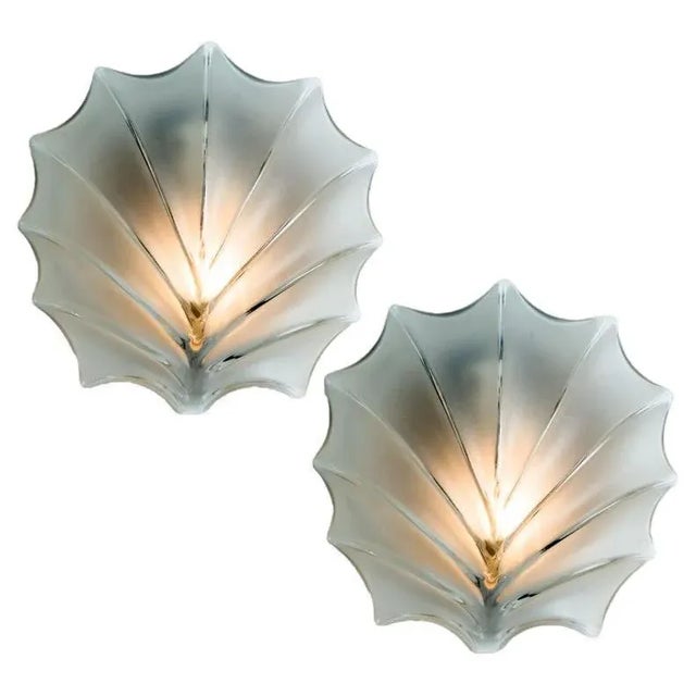 Leaf Shaped Glass Wall Lights, 1970s, Set of 2 For Sale - Image 18 of 18