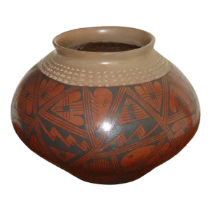 Vintage Southwestern Burnt Orange Pottery Vase Signed Tony Siqueira