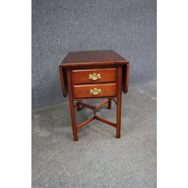 Cherry Drop-Leaf Side Table/Nightstand For Sale In Philadelphia - Image 6 of 10