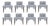 Thomas Pheasant for Baker Modern Gray Bristol Dining Chairs Set of 8 For Sale