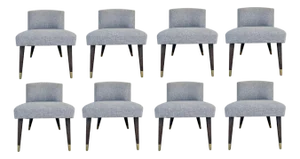 Thomas Pheasant for Baker Modern Gray Bristol Dining Chairs Set of 8