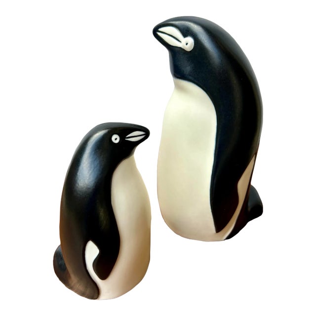 Arabia Finland Penguin Sculpture Pottery Set - Lillemor Mannerheim Nib For Sale
