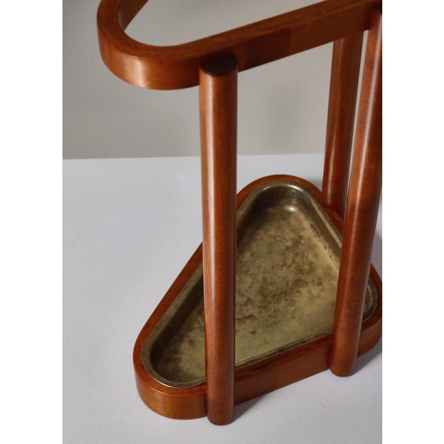 Scandinavian Modern Umbrella Stand Model No. 115 in Birch & Brass attributed to Alvar Aalto, 1940s For Sale - Image 6 of 14