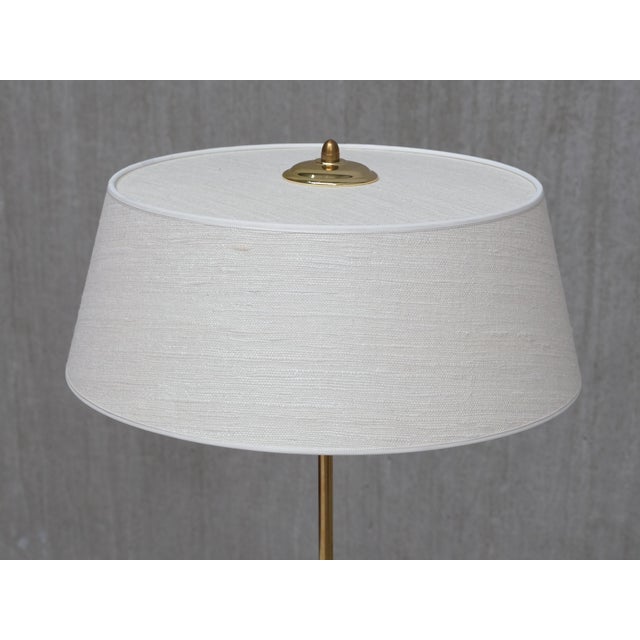 Mid-Century Modern Tall Brass Table Lamps by Harald Notini for Böhlmarks, Sweden, 1950s, Set of 2 For Sale - Image 3 of 13