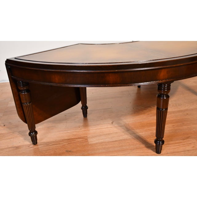 1930s Stickley English Regency Mahogany & Leather Top Drop-Leaf Coffee Table For Sale - Image 12 of 14