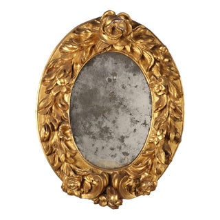 Gilded Carved Mirror For Sale
