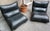 Zinzolo Armchairs in Black Leather by Vittorio Varo for Plan, 1970s, Set of 2 For Sale - Image 4 of 6