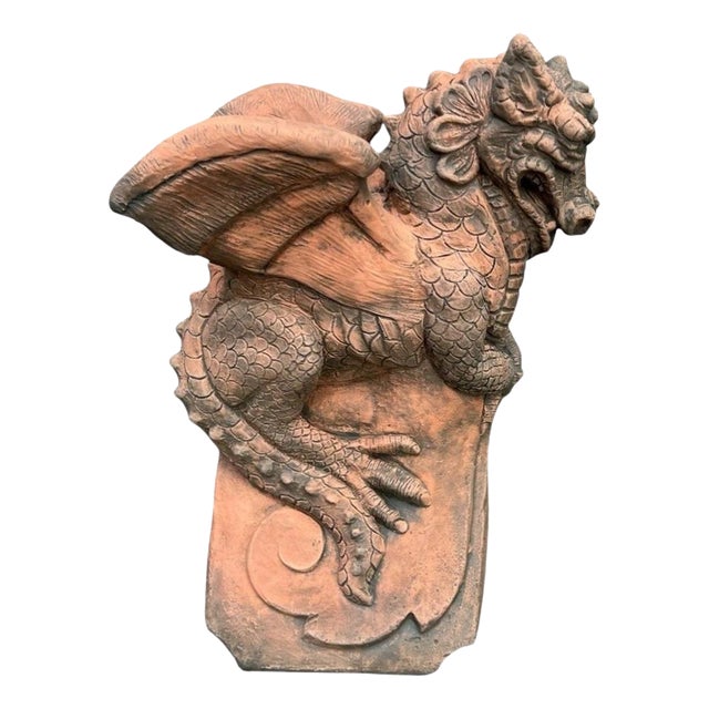 British St Georges Dragon Stone Roof Ridge Tile Finial Garden Ornament For Sale