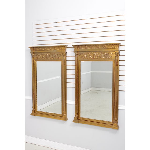 Age: Approx: 30 Years Old Details: Beveled Glass Mirror ½ Column Sides Syroco Frame w. Stunning Gold Leaf Finish...