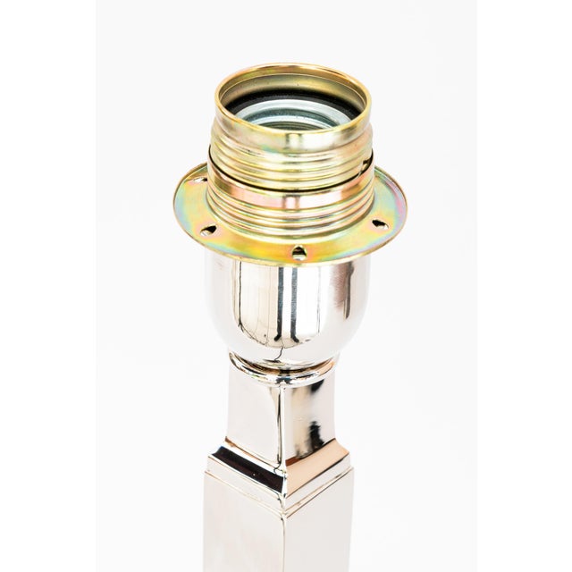 Nickel Table Lamp with Fabric Shade Vienna, Austria, 1920s For Sale - Image 17 of 18