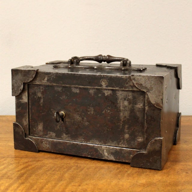 Metal Antique Safe in Iron For Sale - Image 7 of 13