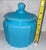 Rare Baby Blue Mayfair Open Rose Depression Glass Cookie Jar For Sale - Image 4 of 12