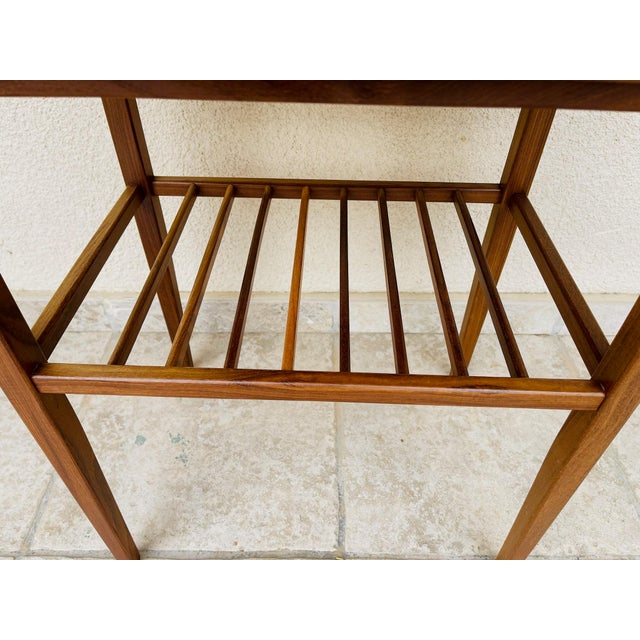 Brown Scandinavian Teak Side Table, 1960s For Sale - Image 8 of 9