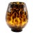 Vintage Hand-Blown Amber Tortoiseshell Art Glass Vase / Votive Holder For Sale