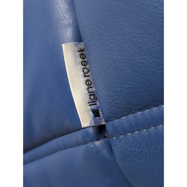 1980s Vintage Togo Corner Sofa in French Blue Leather by Michel Ducaroy for Ligne Roset, 1980s For Sale - Image 5 of 16