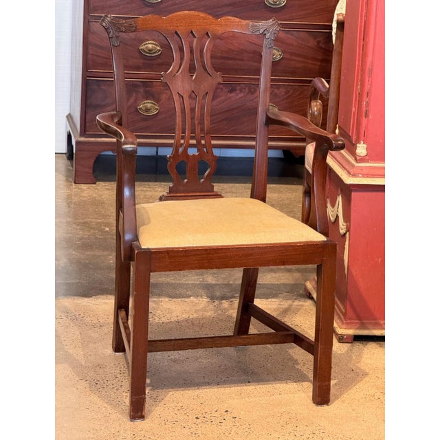 Set of Four Mahogany Chippendale-Style Armchairs For Sale - Image 4 of 11