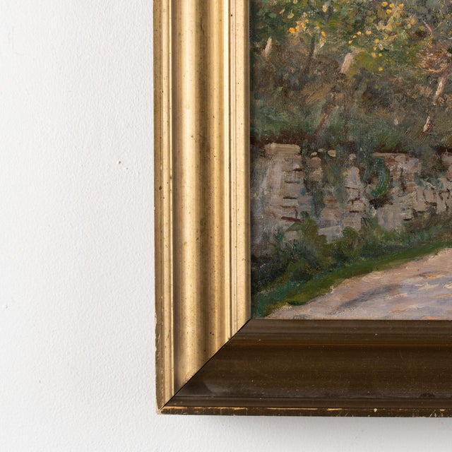 Original Oil on Canvas Landscape Painting of View in Menton, France Signed Viggo Langer 1930 For Sale - Image 6 of 10