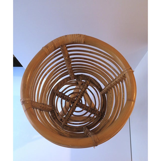 Wicker Rattan Plant Stand Holder Cachepot For Sale - Image 9 of 9