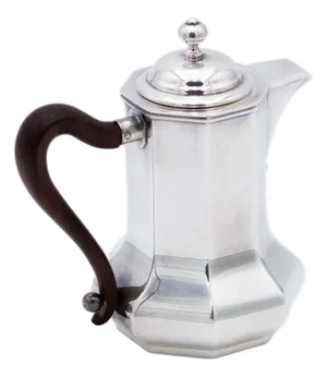Silver Coffee Pot with Chestnut Handle