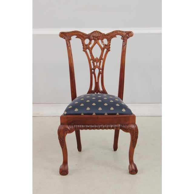 Chippendale Pair of Chippendale Style Mahogany Dining Chairs For Sale - Image 3 of 17