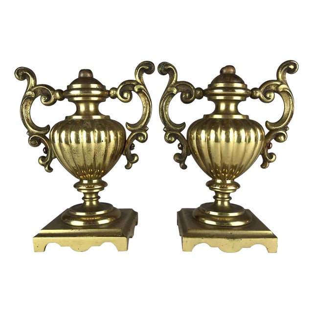 Antique Golden Vases, Set of 2 For Sale