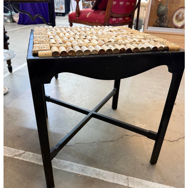 Antique Brown Oak End Table With Cork Top Signed On Bottom From Grand Rapids Excellent condition no glass top The Antique...