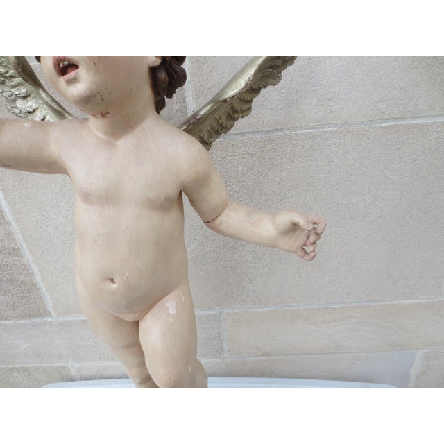 Antique Wooden Putti Sculpture Italy Mid 19th For Sale - Image 4 of 18