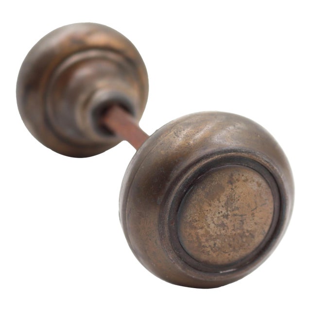 Pair of Vintage 1.875 In. Concentric Steel Passage Door Knobs For Sale
