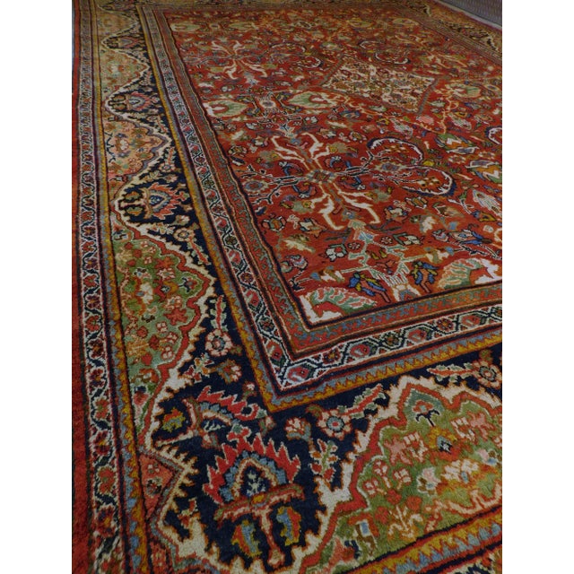Vintage Hand Knotted Persian Mahal Rug For Sale In Los Angeles - Image 6 of 13