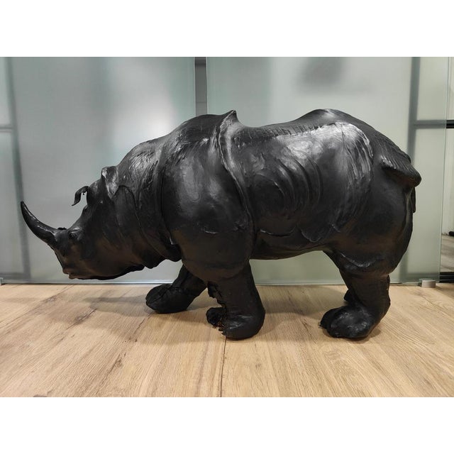 Large Leather Rhinoceros, 1950s For Sale - Image 11 of 18