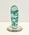 Signed Stephen Rich Nelson Studio Art Glass Sculpture 1990 Turquoise Ribbon Aventurine Bubble Glass Paperweight 10.5” For Sale - Image 10 of 10