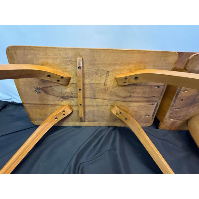 1960s 2 MCM Vintage Authentic Heywood-Wakefield Champagne M-308-G Step End Tables For Sale - Image 5 of 12
