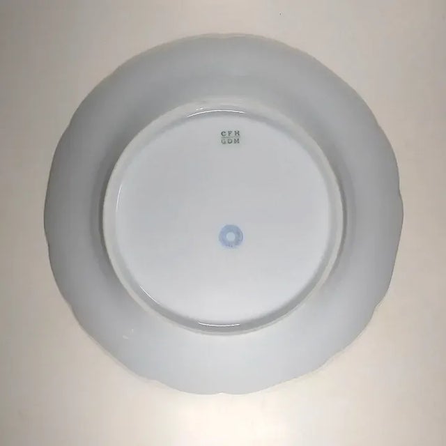 Cfh Gdm Haviland Limoges Fish Plates Hand Painted Set of 6 Gilt-Edge, 1882-1890 For Sale - Image 9 of 12