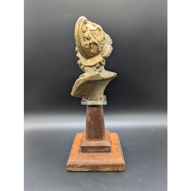 Antique "Grand Tour" Spelter Bust: Spartan King Menelaus For Sale - Image 4 of 11
