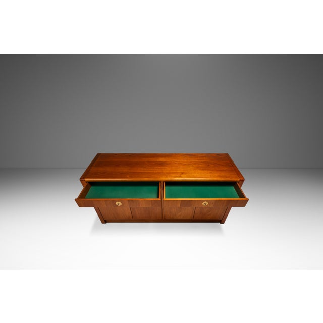 Elegant Mid-Century Danish Modern Cabinet / Sideboard / Credenza in Teak & Brass by D-Scan, C. 1980's For Sale In Orlando - Image 6 of 18