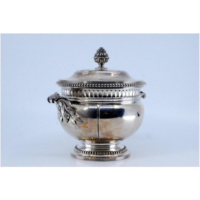 Silver Gummed Silver Shield with Pearls on the Lid and Base For Sale - Image 8 of 10