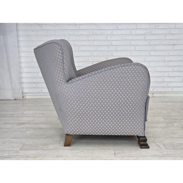 Danish Armchair in Fabric and Oak, 1950s For Sale - Image 12 of 18
