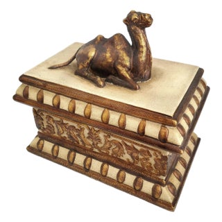 Box Large Painted Ceramic Camel For Sale