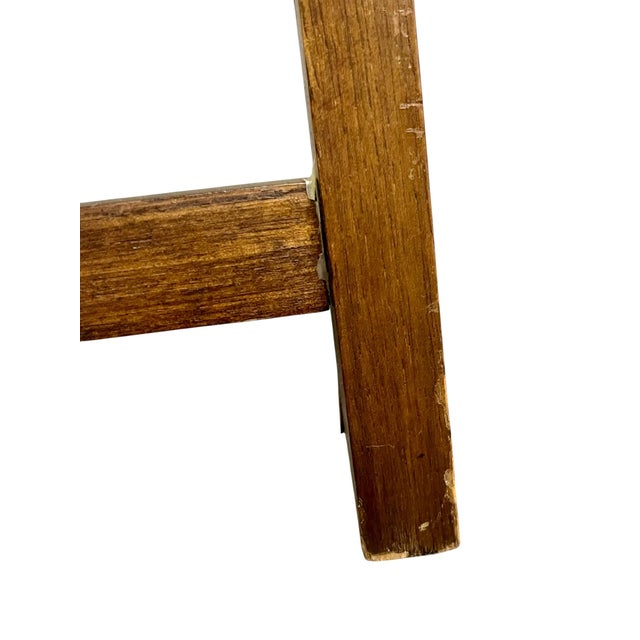 Vintage English Style Campaign Folding Tray Tables, Pair – Brass Gallery Tray on Folding Wooden Stands For Sale - Image 10 of 18