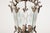 Italian ornate brass lantern chandelier with five etched starburst glass panels, c. 1950's. One brass screw missing.