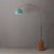 Mid-Century Modern 1980s 92" Tambo Floor Lamp in Black Nickel by Nova of California, 1980s - Mid Century Arc Lamp, Pool Blue Shade, Dark Walnut Base, Dimmable For Sale - Image 3 of 9