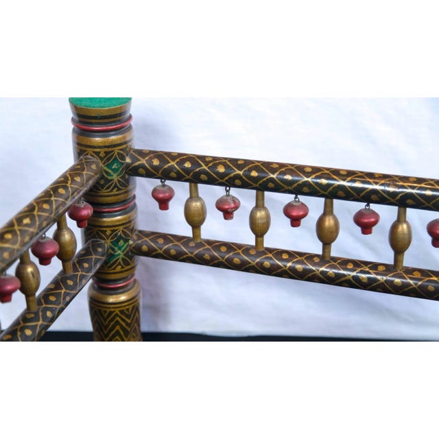 1970s 1970s Vintage Decorative East Indian Style Table Base or Ottoman For Sale - Image 5 of 7