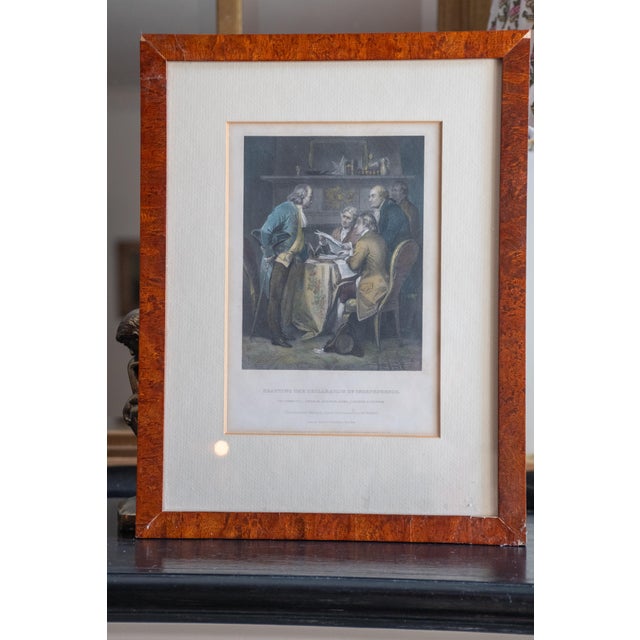 19th Century Signing of the Declaration of Independence Framed Print 19th Century Hand Colored Engraving Benjamin American History For Sale - Image 5 of 7