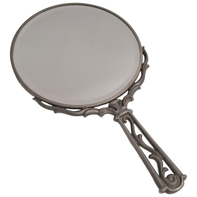 Swedish Grace Hand Mirror in Pewter with Decor, Sweden, 1937 For Sale - Image 9 of 9