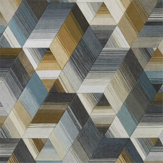 Harlequin Arccos Wallpaper in Ochre/Steel For Sale