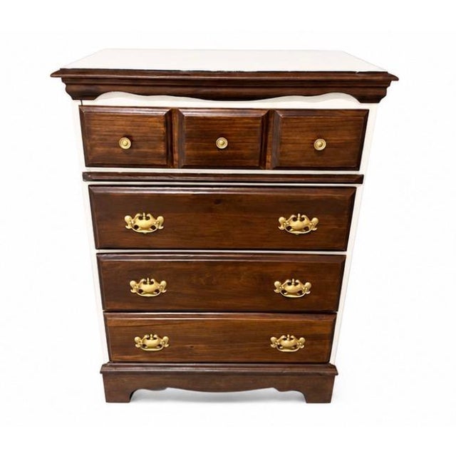 Vintage Two Town Wooden Dresser For Sale - Image 4 of 4