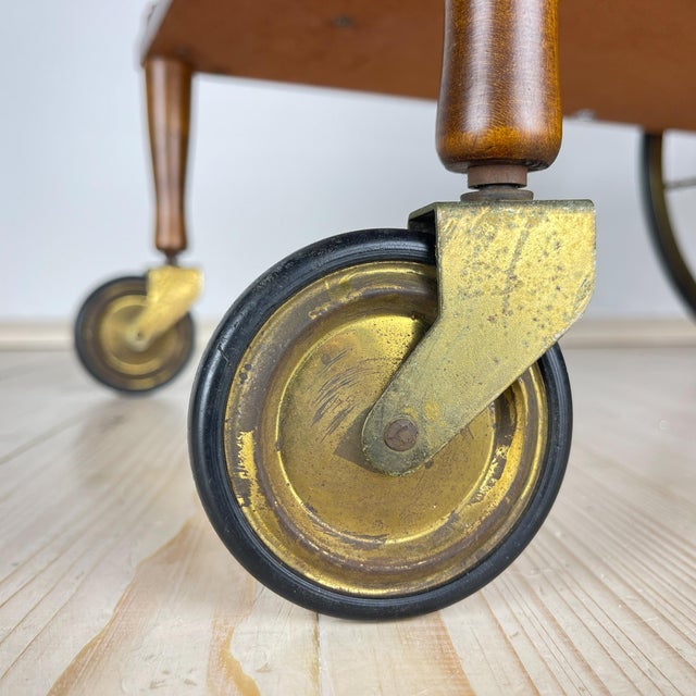 Mid-Century Modern Wooden Bar Cart Trolley, Italy, 1970s For Sale - Image 18 of 18