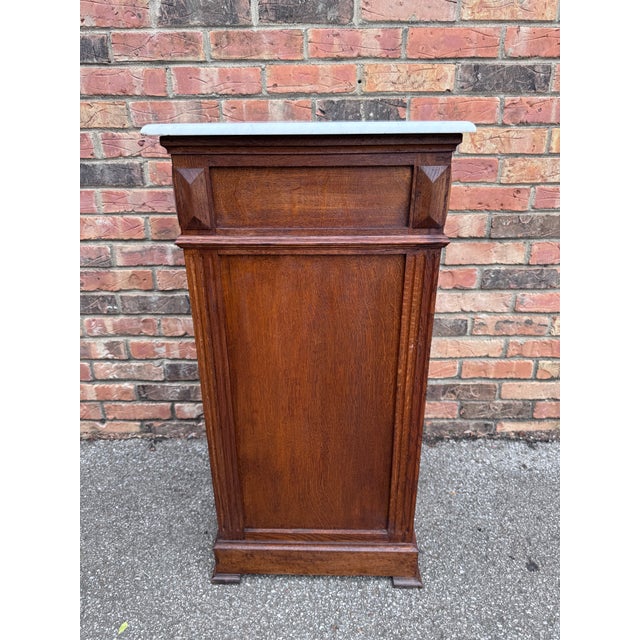 Auburn 19th Century French Cupboard Side Table With Marble Top For Sale - Image 8 of 9