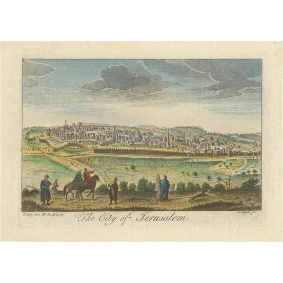 S. Mynde, General View of Jerusalem, 1752, Print For Sale - Image 8 of 8