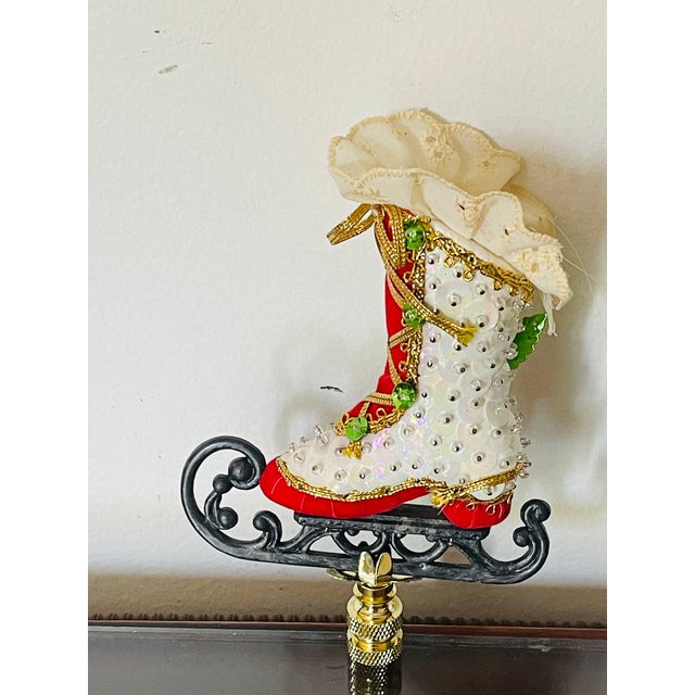 Shabby Chic Vintage Fancy Skating Shoe Lamp Finial For Sale - Image 3 of 4